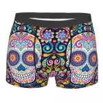 Colorful Calavera Sugar Skulls Floral Art Men's Boxers