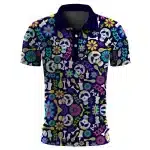 Colorful Day of the Dead Sugar Skull Men’s Polo Shirt