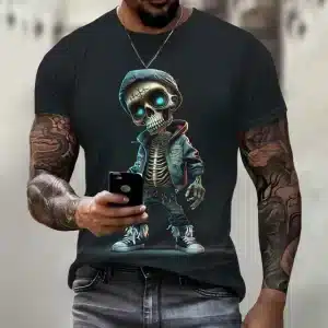 Cool Street Style Skeleton Hipster Men’s T-Shirt