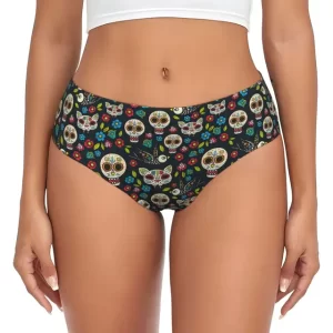 Cosmic Sugar Skull Cat Festive Women’s Underwear