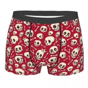 Crimson Red Skull & Bones Horror Men’s Underwear