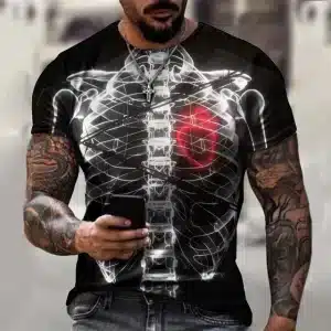 Cyber Heartbeat X-Ray Vision Skeleton Men’s T-Shirt