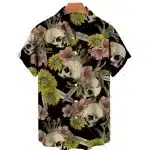 Daisy Flower Skull Garden Print Men’s Hawaiian Shirt