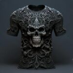 Dark Baron Queen Skull Vine Pattern Dope Men's T-Shirt