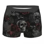 Dark Roses Charcoal Skulls Horror Male Boxer Briefs