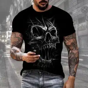 Dark Specter Spiky Skull Black Men's T-Shirt