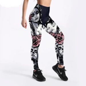 Day of the Dead Catrina Skull Rose Women's Leggings