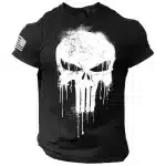 Dripping Skull American Flag Dope Black Men's T-Shirt