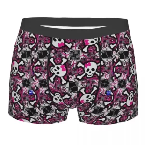 Electric Punk Pink Emo Skulls Men’s Underwear