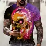 Electric Skull DJ Vibrant EDM Art Cool Men’s T-Shirt