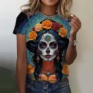 Enchanted Aztec Princess Sugar Skull Women's T-Shirt