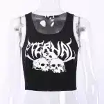 Eternal Skull Text Gothic Art Women’s Crop Top