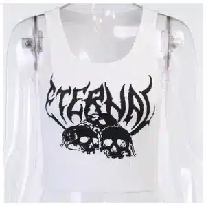 Eternal Skull Text Gothic Art Women’s Crop Top