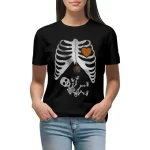 Falling Skeleton Rib Cage Heart Cute Women’s T-Shirt