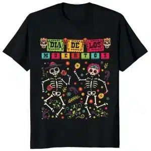 Festive Dia de los Muertos Skeleton Lively Men’s T-Shirt