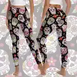 Festive Floral Calavera Sugar Skulls Women’s Leggings