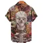 Floral Skeleton Butterfly Men’s Hawaiian Shirt