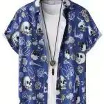 Floral Skulls & Skeleton Gothic Men’s Hawaiian Shirt