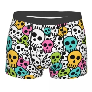 Funky Cartoon Doodle Skulls Male Boxer Briefs