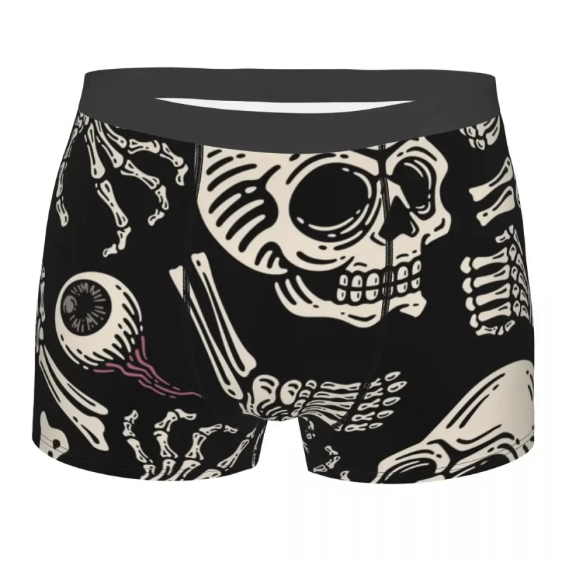 Funny Skeleton Anatomy Parts Print Male Boxers