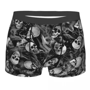 Ghostly Smoke Swirl Skull Horror Male Boxers