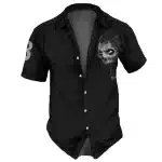 Glowing Eyes Screaming Skull Men’s Hawaiian Shirt