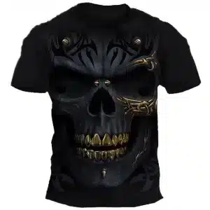 Golden Tribal Accents Warrior Skull Dope Men's T-Shirt