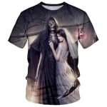 Gothic Bride Reaper Skeleton Short Sleeve Men's T-Shirt