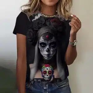 Gothic Day of the Dead Lady Skull Women's T-Shirt