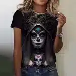 Gothic Elegant Sugar Skull Nun Women's T-Shirt