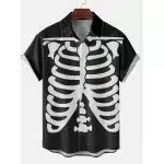 Gothic Ribcage Skeleton Costume Men’s Hawaiian Shirt