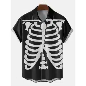 Gothic Ribcage Skeleton Costume Men’s Hawaiian Shirt