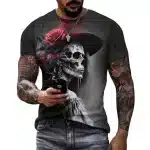 Gothic Rose Skeleton Lady Short Sleeve Men’s T-Shirt