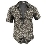 Gothic Skull All-Over Button Up Men’s Hawaiian Shirt