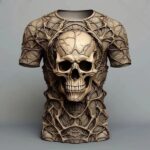 Gothic Skull Ancient Stone Veins Horror Men's T-Shirt