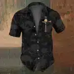 Gothic Skull Cross Emblem Horror Men’s Hawaiian Shirt