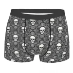 Gothic Skulls Intricate Swirls Pattern Men's Boxers