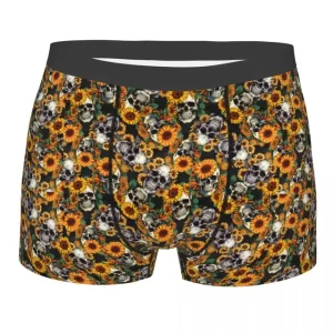 Gothic Sunflower Skull All-Over Print Men’s Underwear