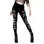 Grim Reaper Skeleton Moon Phases Women's Leggings