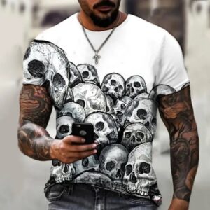 Grunge Cascade Skulls Sketch Gothic Men's T-Shirt