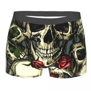 Grunge Skull Rose Sketch Gothic Art Men’s Underwear