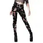 Halloween Skeleton Web Print Women's Leggings