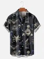 Hand Eye Goat Skull Pattern Men’s Hawaiian Shirt