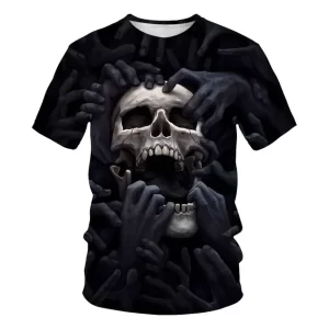 Hands of Doom Screaming Skull Black Men's T-Shirt