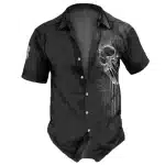 Haunted Dripping Skull Horror Men’s Hawaiian Shirt