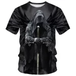 Haunted Swordmaster Skeleton Cloak Men's T-Shirt