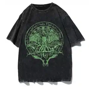 Horror Eldritch Cthulhu Lore Skull Washed Men's T-Shirt