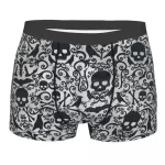 Horror Skulls & Bats Gothic Floral Men's Boxer Briefs