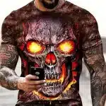 Inferno Eyes Hellish Skull Short Sleeve Men’s T-Shirt