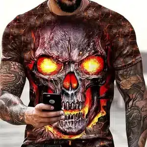 Inferno Eyes Hellish Skull Short Sleeve Men’s T-Shirt